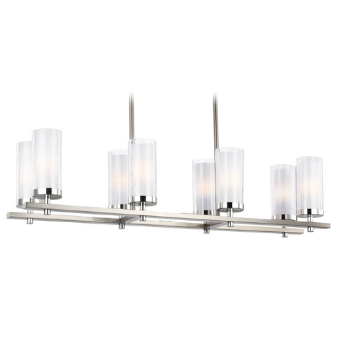 Jonah Linear Chandelier in Satin Nickel  &  Chrome by Generation Lighting