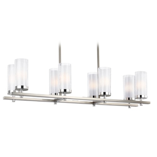 Generation Lighting Jonah Linear Chandelier in Satin Nickel  &  Chrome by Generation Lighting F2986/8SN/CH