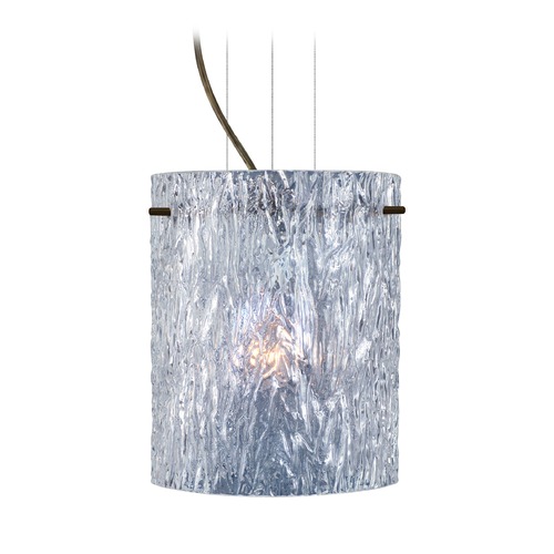 Besa Lighting Tamburo Bronze Mini-Pendant Light with Cylindrical Shade