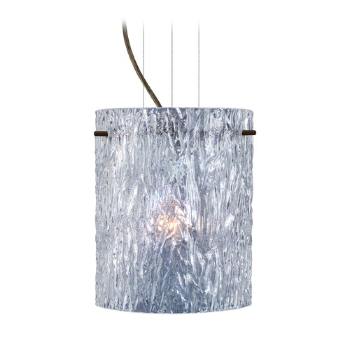 Besa Lighting Besa Lighting Tamburo Bronze Mini-Pendant Light with Cylindrical Shade 1KG-400600-BR