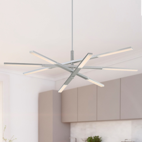 Modern Forms by WAC Lighting Stacked 48-Inch LED Chandelier in Brushed Aluminum by Modern Forms PD-50748-AL