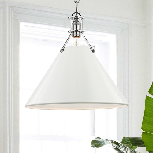 Painted No. 2 Pendant with Off-White Shade by Hudson Valley Lighting