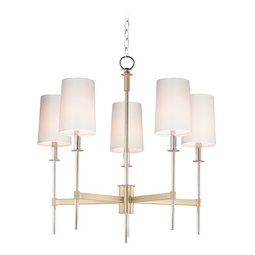 Maxim Lighting Uptown Satin Brass & Polished Nickel Chandelier by Maxim Lighting 32395OFSBRPN