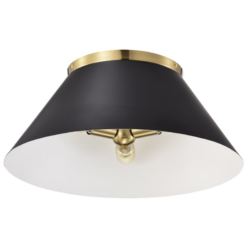 Dover Large Flush Mount in Black & Vintage Brass by Nuvo Lighting