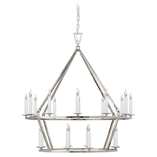 Visual Comfort Signature Collection E.F. Chapman Darlana Medium Chandelier in Nickel by Visual Comfort Signature CHC5178PN