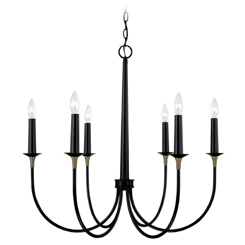 Capital Lighting Amara 30.50-Inch Chandelier in Matte Black & Brass by Capital Lighting 445661KB