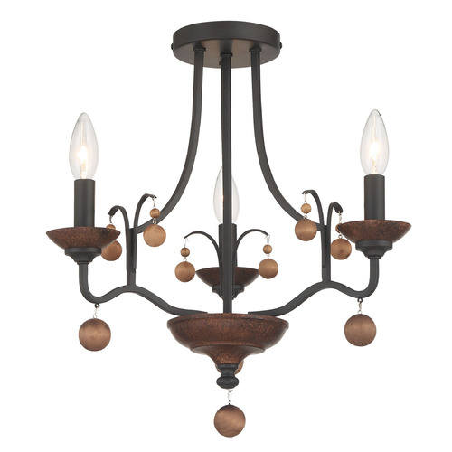 Minka Lavery Colonial Charm Old World Bronze & Walnut Semi-Flush Mount by Minka Lavery 2662-723