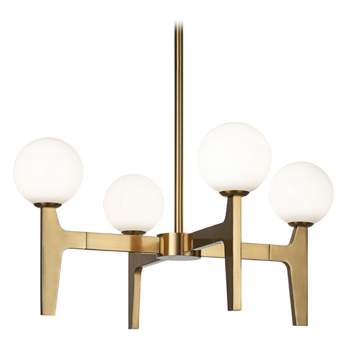 Scriben Aged Gold Brass LED Chandelier by Matteo Lighting