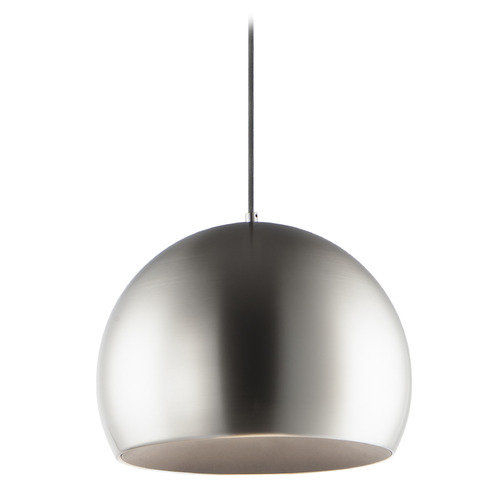 ET2 Lighting Et2 Palla Satin Nickel & Black LED Pendant Light with Bowl / Dome Shade E24926-SNBK