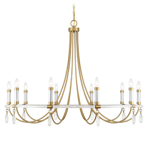 Savoy House Lighting Mayfair Warm Brass and Chrome Chandelier