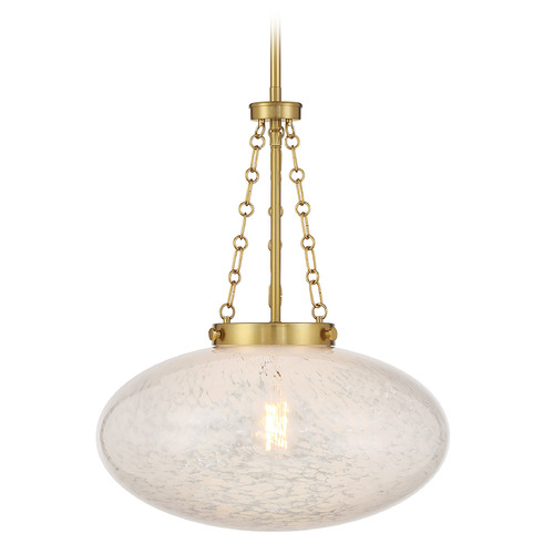 Savoy House Lighting Willow Warm Brass Pendant Light with Oblong Shade