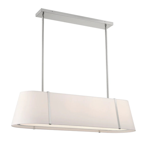 Crystorama Lighting Fulton 4-Light Linear Oval Chandelier in Nickel by Crystorama Lighting FUL-917-PN