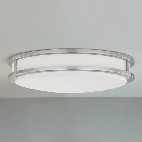 Design Classics Lighting LED Flush Mount Ceiling Light Satin Nickel 17-Inch 3016-90-09