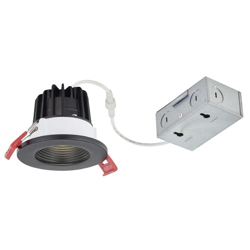 2'' LED Canless 8W Black/Black Recessed Downlight 2700K 38Deg IC Rated By Recesso
