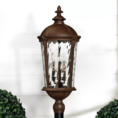 Post Light with Clear Glass in River Rock by Hinkley Lighting