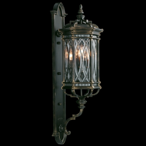 Fine Art Lamps Warwickshire Dark Wrought Iron Patina Outdoor Wall Light