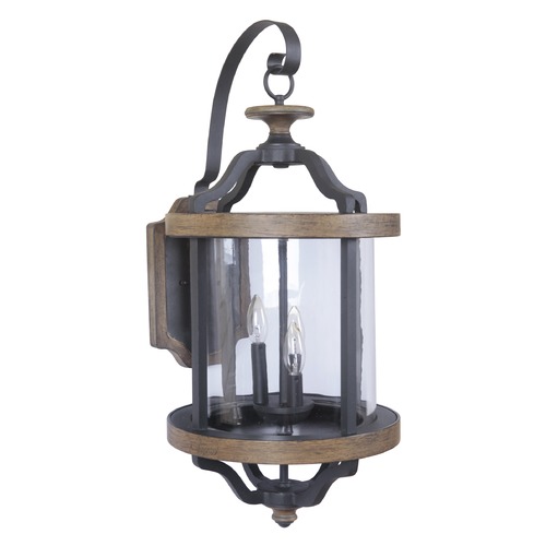 Ashwood Textured Black & Whiskey Barrel Outdoor Wall Light by Craftmade Lighting