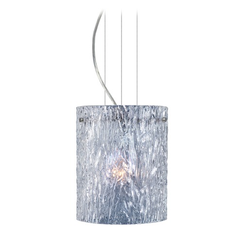 Besa Lighting Tamburo Satin Nickel Mini-Pendant Light with Cylindrical Shade