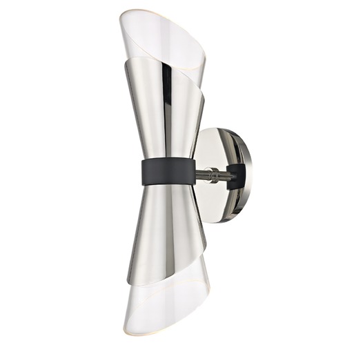 Angie LED Sconce in Polished Nickel & Black by Mitzi by Hudson Valley