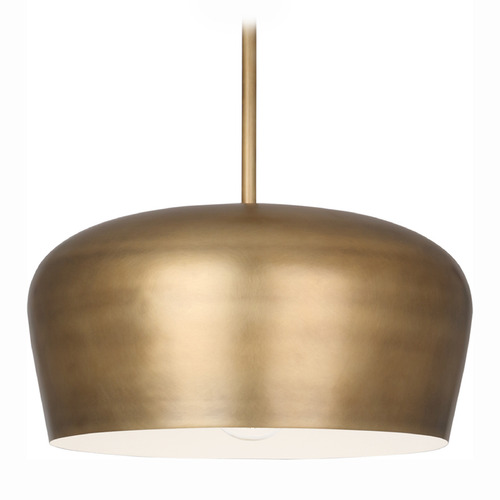 Robert Abbey Lighting Rico Espinet Bumper Brass Pendant Light with Bowl / Dome Shade