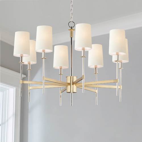 Maxim Lighting Uptown Satin Brass & Polished Nickel Chandelier by Maxim Lighting 32398OFSBRPN