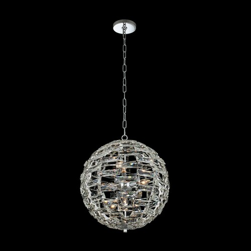 Alta 18-Inch Crystal Globe Pendant in Chrome by Allegri Crystal