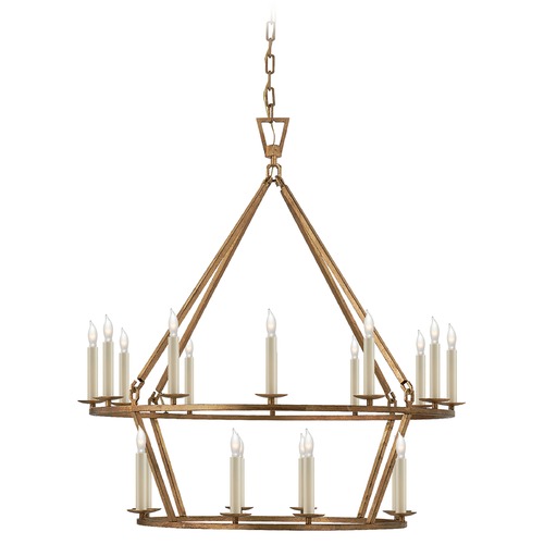 Visual Comfort Signature Collection E.F. Chapman Darlana Chandelier in Gilded Iron by Visual Comfort Signature CHC5178GI