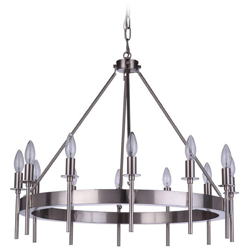 Larrson Brushed Polished Nickel Chandelier by Craftmade Lighting