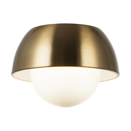 Matteo Lighting Watson Aged Gold Brass Flushmount Light
