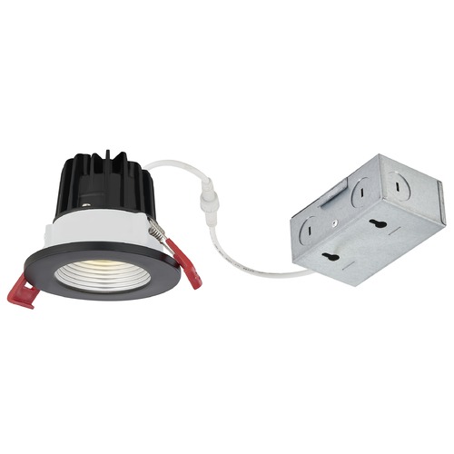 Recesso Lighting by Dolan Designs 2'' LED Canless 8W Black/Spun Nickel Recessed Downlight 2700K 38Deg IC Rated By Recesso RL02-08W38-27-W/SN BAFFLE