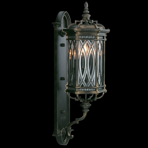 Fine Art Lamps Warwickshire Dark Wrought Iron Patina Outdoor Wall Light