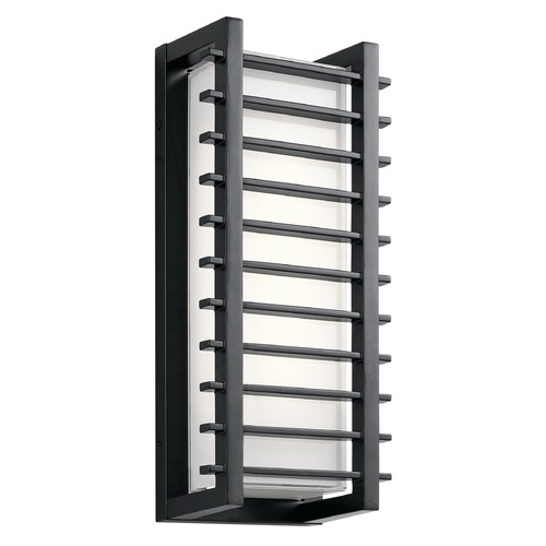 Kichler Lighting Rockbridge 16.25-Inch Black LED Outdoor Wall Light by Kichler Lighting 49785BKLED