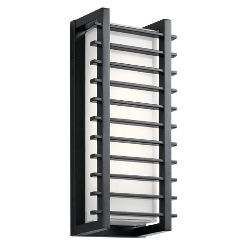 Kichler Lighting Rockbridge 16.25-Inch Black LED Outdoor Wall Light by Kichler Lighting 49785BKLED