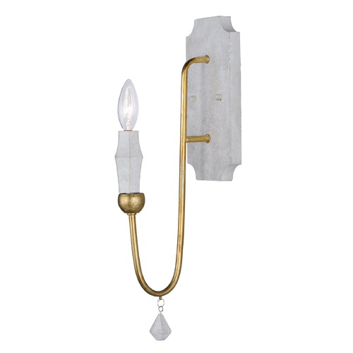 Claymore Claystone and Gold Leaf Sconce by Maxim Lighting