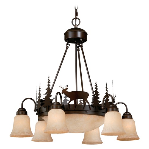 Bryce Burnished Bronze Chandelier with Center Bowl by Vaxcel Lighting