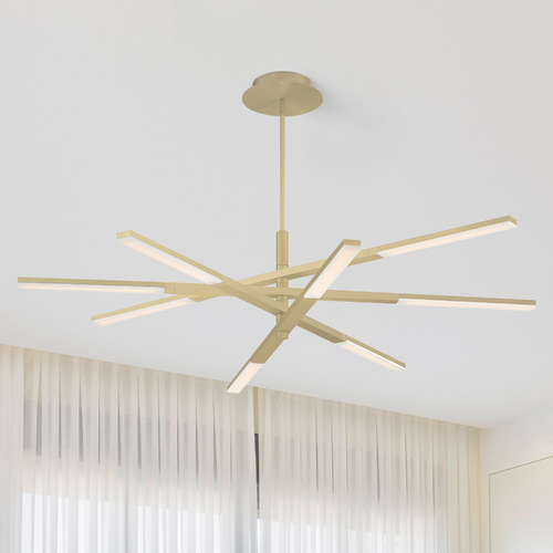 Modern Forms by WAC Lighting Stacked 48-Inch LED Chandelier in Brushed Brass by Modern Forms PD-50748-BR