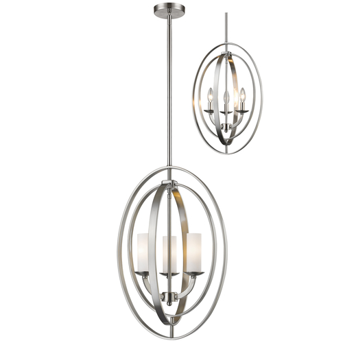 Z-Lite Ashling Brushed Nickel Pendant by Z-Lite 6004-3S-BN