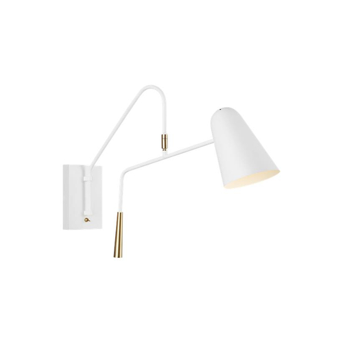 ED Ellen-DeGeneres Simon Matte White Adjustable Sconce by Visual Comfort Studio