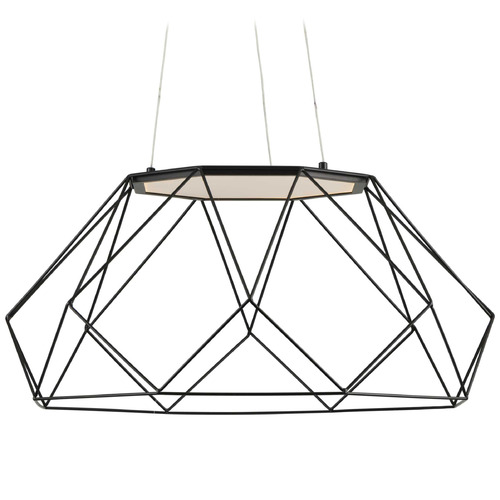 Progress Lighting Geodesic LED Matte Black LED Pendant Light