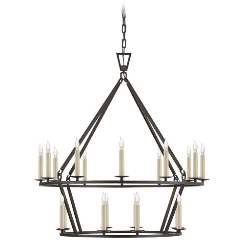 Visual Comfort Signature Collection E.F. Chapman Darlana Medium Chandelier in Aged Iron by Visual Comfort Signature CHC5178AI