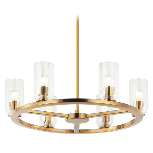 Westlock Aged Gold Brass Chandelier by Matteo Lighting