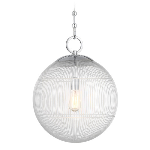 Savoy House Lighting Cabot Chrome Pendant Light with Globe Shade