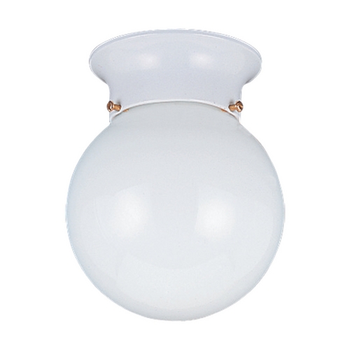 Tomkin 6-Inch Globe Flush Mount in White by Generation Lighting