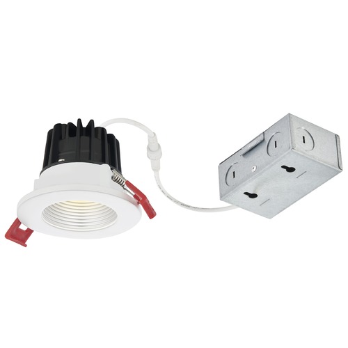 Recesso Lighting by Dolan Designs 2'' LED Canless 8W White/Spun Nickel Recessed Downlight 2700K 38Deg IC Rated By Recesso RL02-08W38-27-W/SN BAFFLE