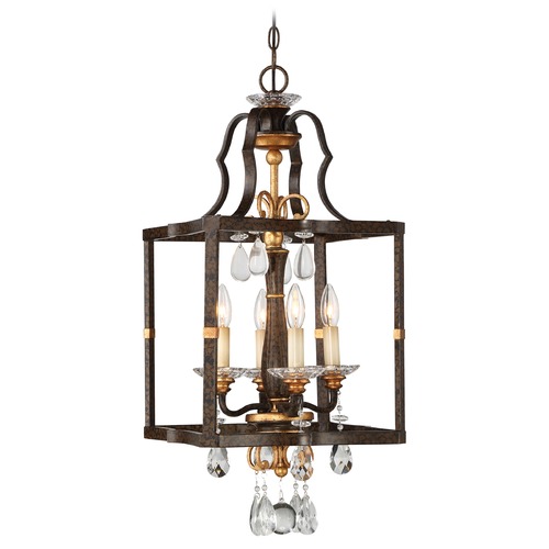 Chateau Nobles Raven Bronze with Sunburst Gold Pendant by Metropolitan Lighting