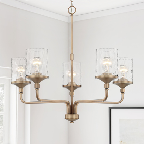 HomePlace by Capital Lighting Colton 5-Light Chandelier in Aged Brass by HomePlace by Capital Lighting 428851AD-451