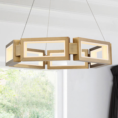 Mies 29-Inch LED Chandelier in Aged Brass by Modern Forms
