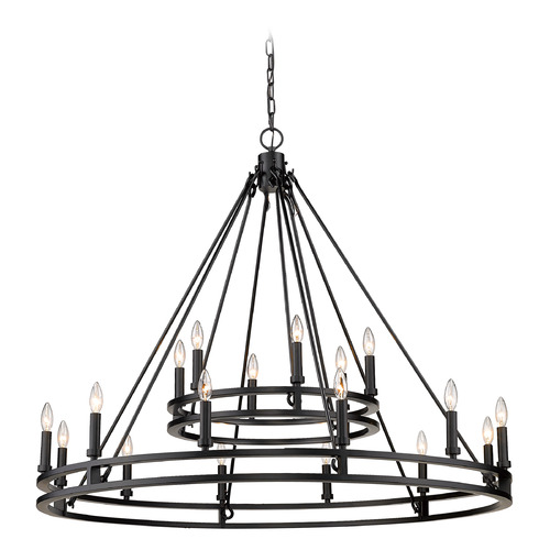 Dennison Matte Black Chandelier by Z-Lite