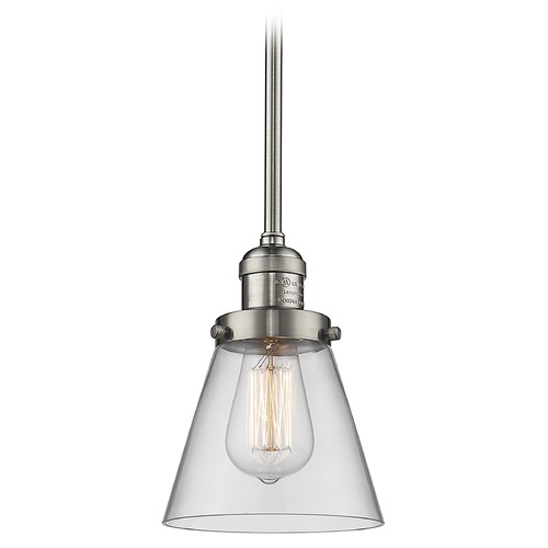 Small Cone Brushed Satin Nickel Mini Pendant by Innovations Lighting