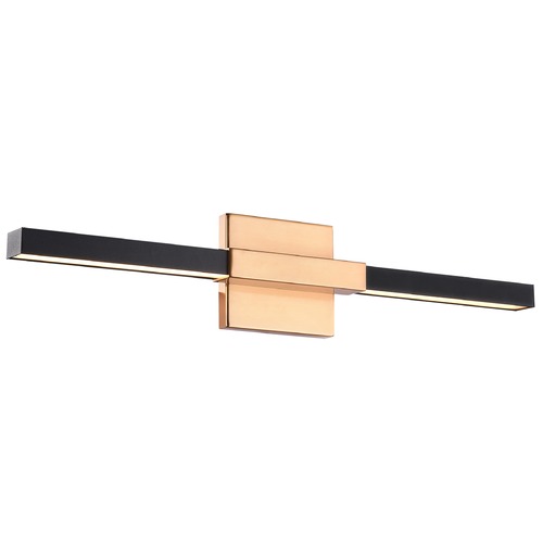 Matteo Lighting Lineare Matte Black & Aged Gold LED Bathroom Light by Matteo Lighting W64721MBAG